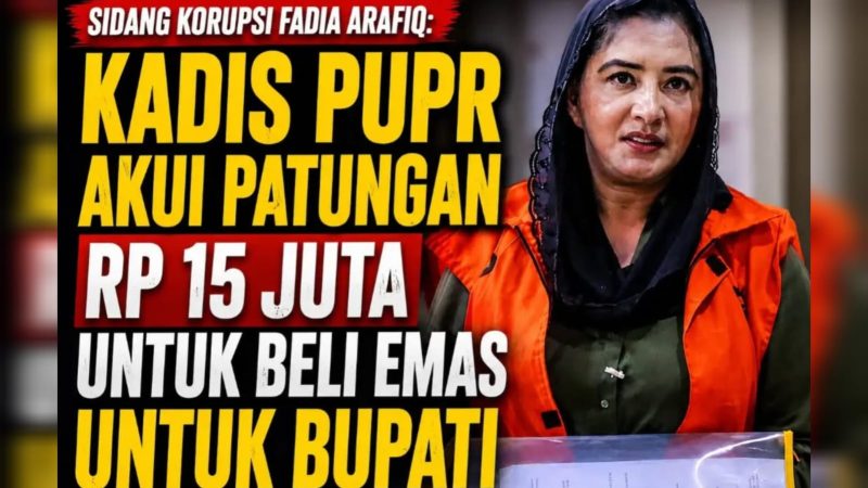 Sidang Korupsi Fadia Arafiq: Kadis PUPR Pekalongan Ngaku Patungan Rp15 Juta Beli Emas untuk Bupati via Ajudan