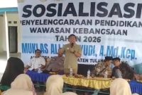 Anggota DPRD Tulang Bawang Muklas Ali Wahyudi Gelar Pembinaan Ideologi Pancasila di Desa Adiwarna