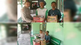 Kapolsek Dente Teladas Berbagi 30 Nasi Bungkus untuk Warga Gotong Royong Pengecoran Jalan