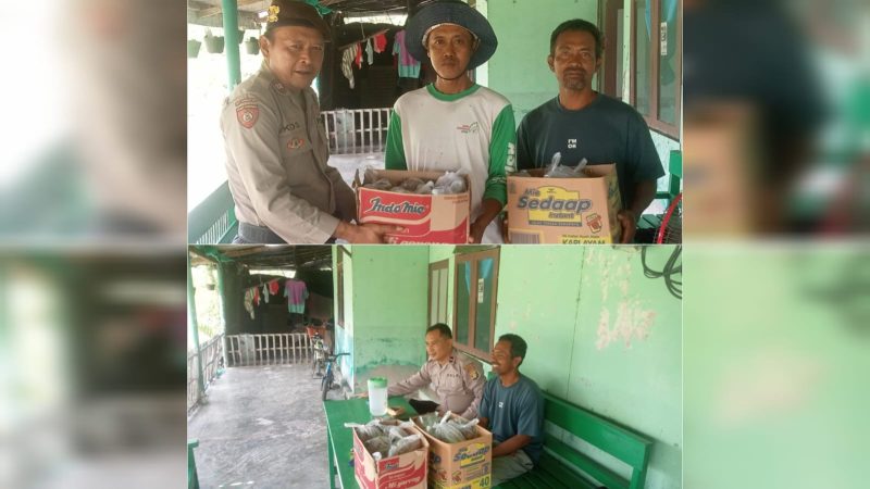 Kapolsek Dente Teladas Berbagi 30 Nasi Bungkus untuk Warga Gotong Royong Pengecoran Jalan