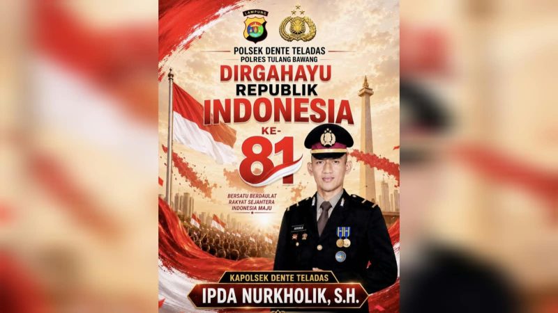 Keluarga Besar Polsek Dente Teladas Ucapkan Dirgahayu Republik Indonesia Ke-81